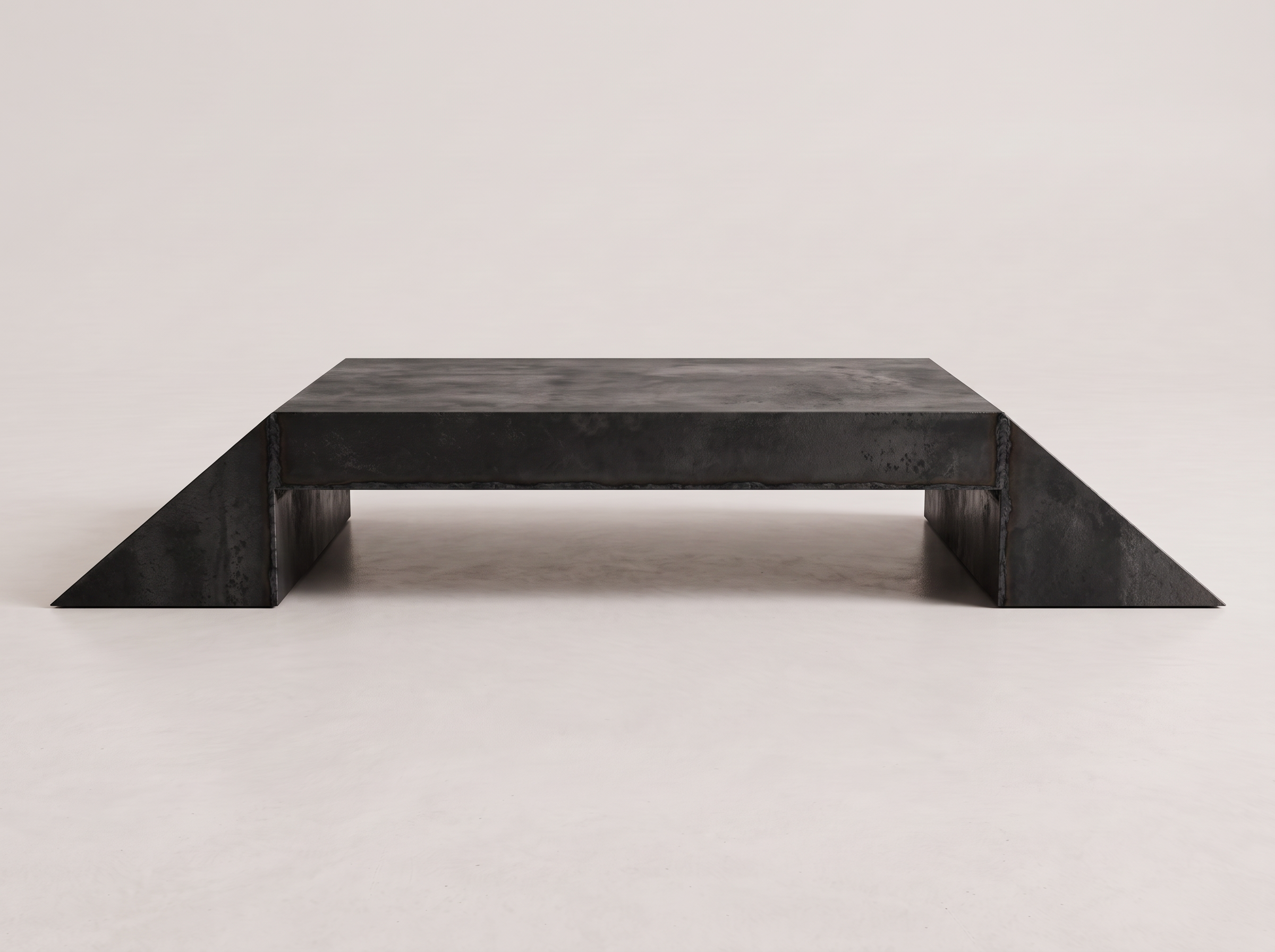 Bastion table in blackened steel