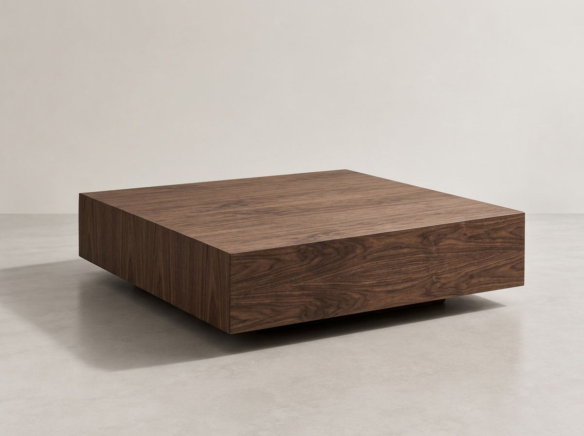 Monolith table in smoked wood