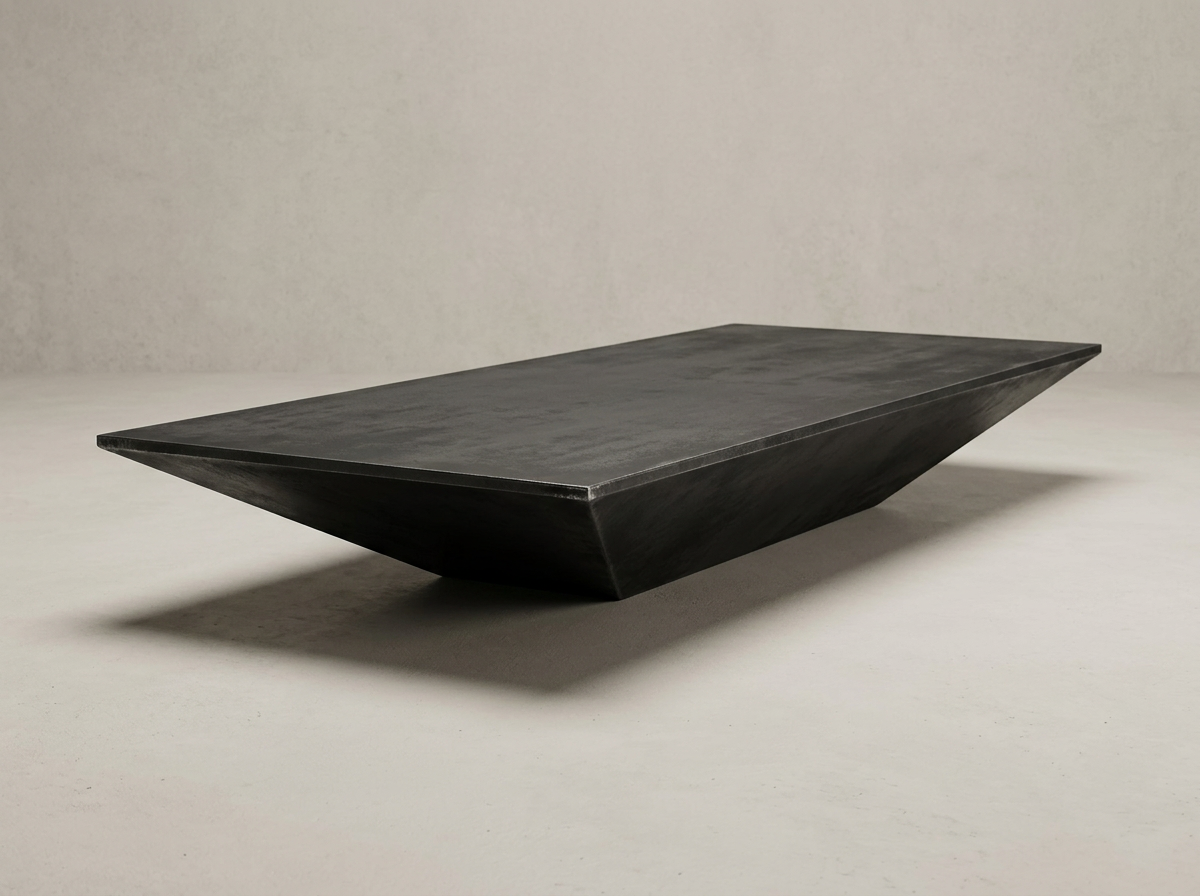 Conoide table in blackened steel